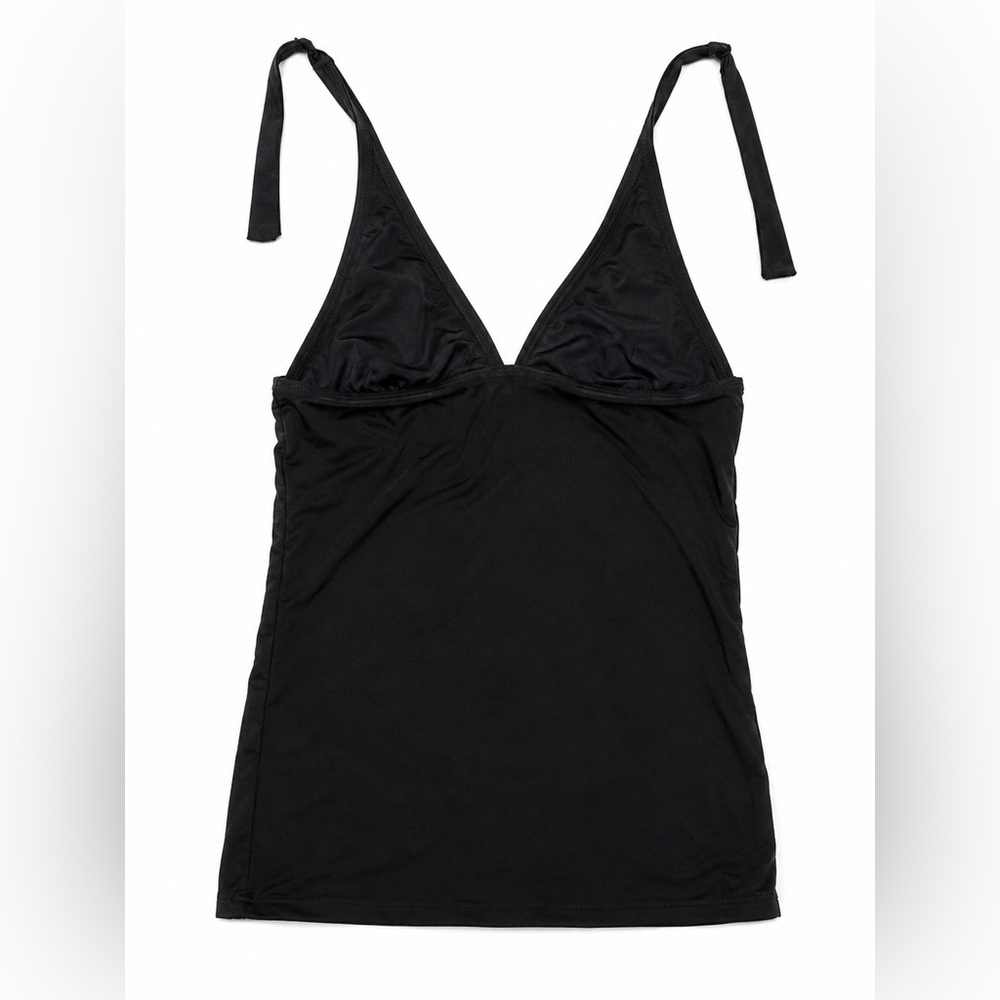 Black V-Neck Halter Tankini Swim-top - Women Swimwear